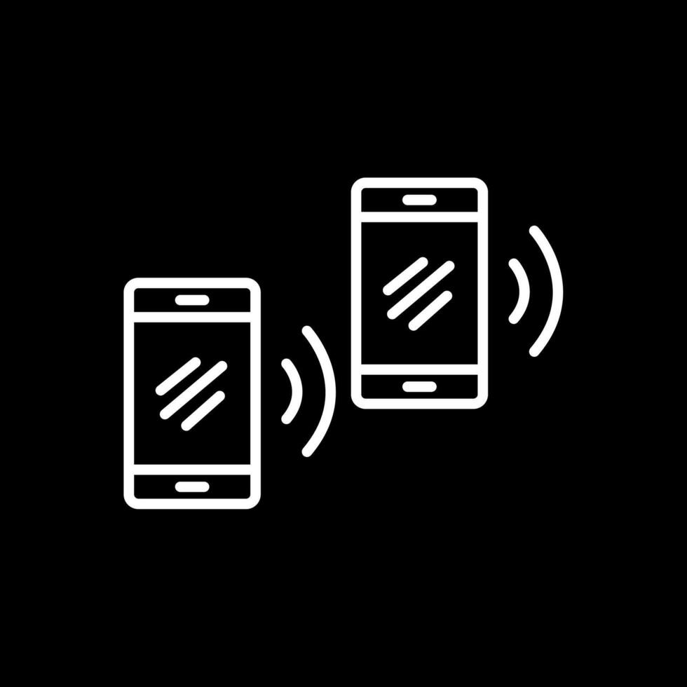 Mobile Sync Line Inverted Icon Design vector