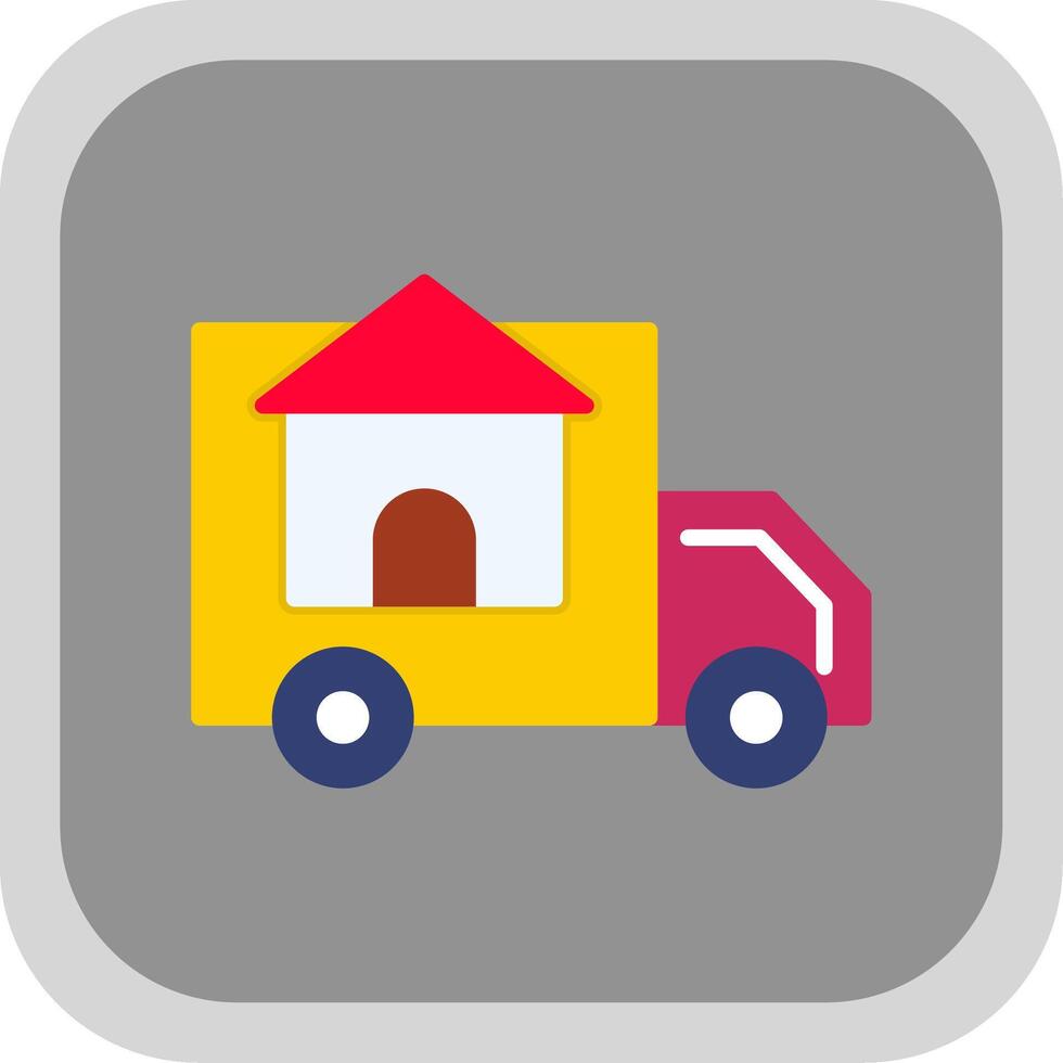 Moving Service Flat round corner Icon Design vector