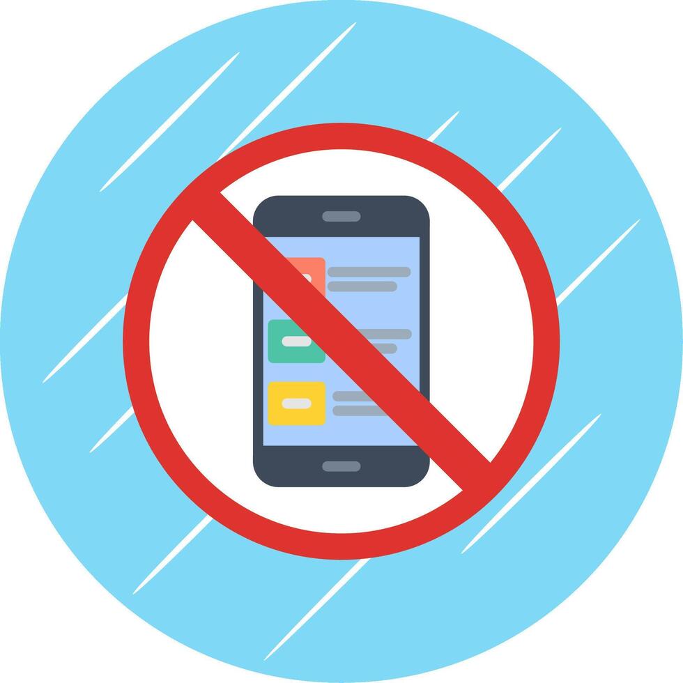 Prohibited Sign Flat Circle Icon Design vector