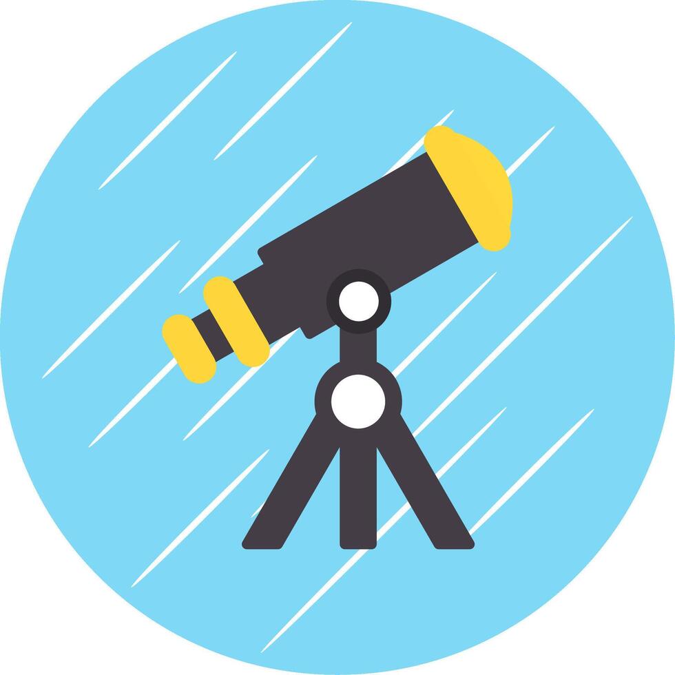 Telescope Flat Circle Icon Design vector