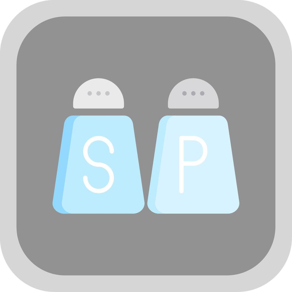 Salt And Pepper Flat round corner Icon Design vector