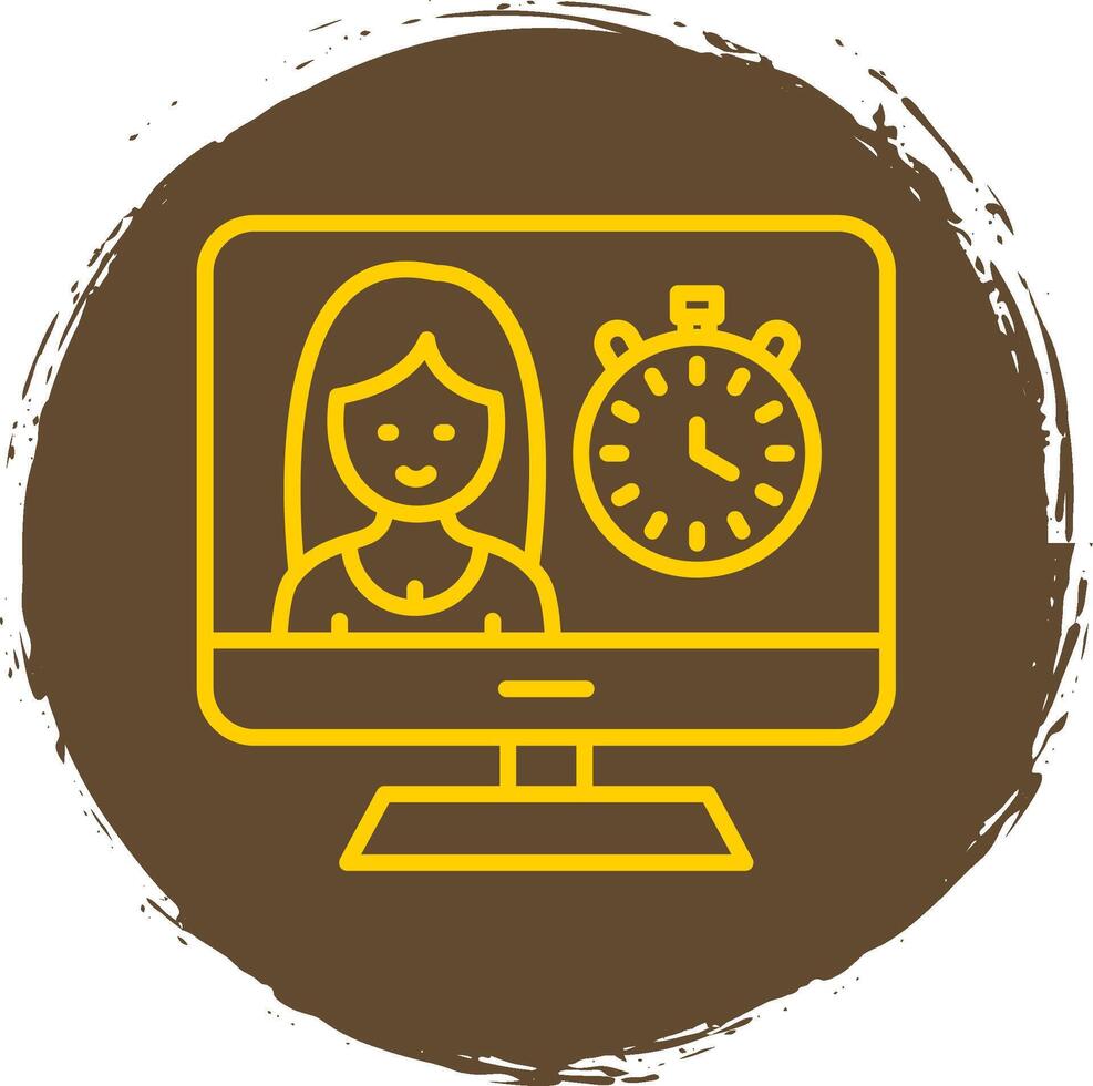 Timer Line Circle Sticker Icon vector