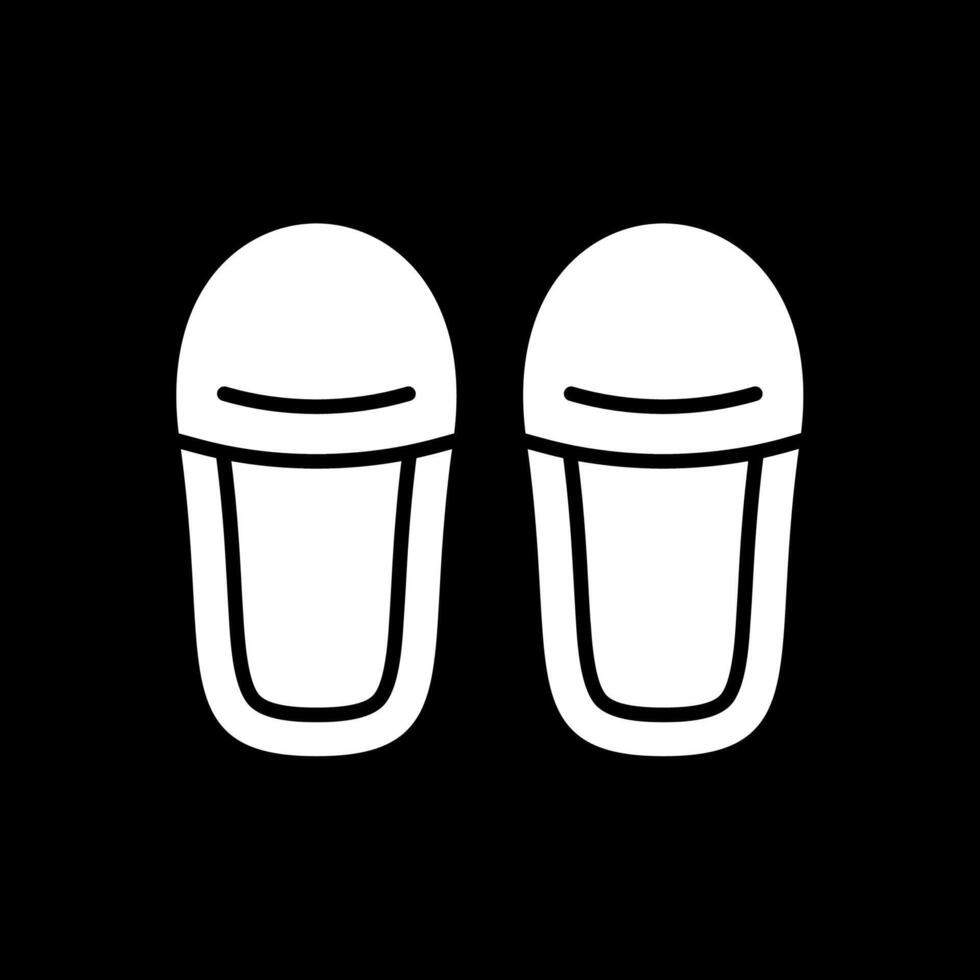 Slippers Glyph Inverted Icon Design vector