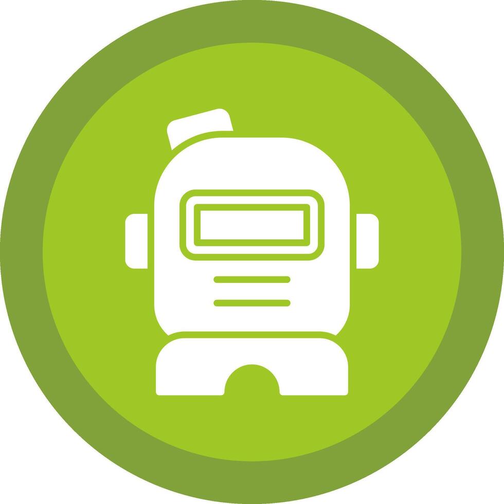 Astronaut Helmet Glyph Due Circle Icon Design vector