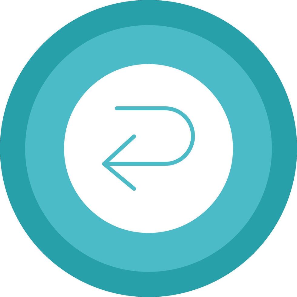 U Turn Glyph Due Circle Icon Design vector