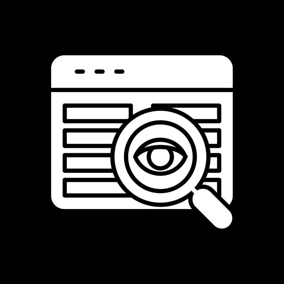 código revisión glifo invertido icono diseño vector