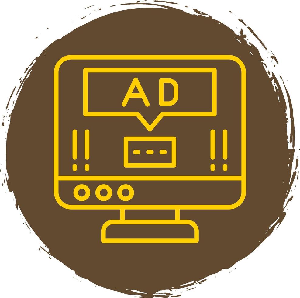 Ad Pop Up Line Circle Sticker Icon vector