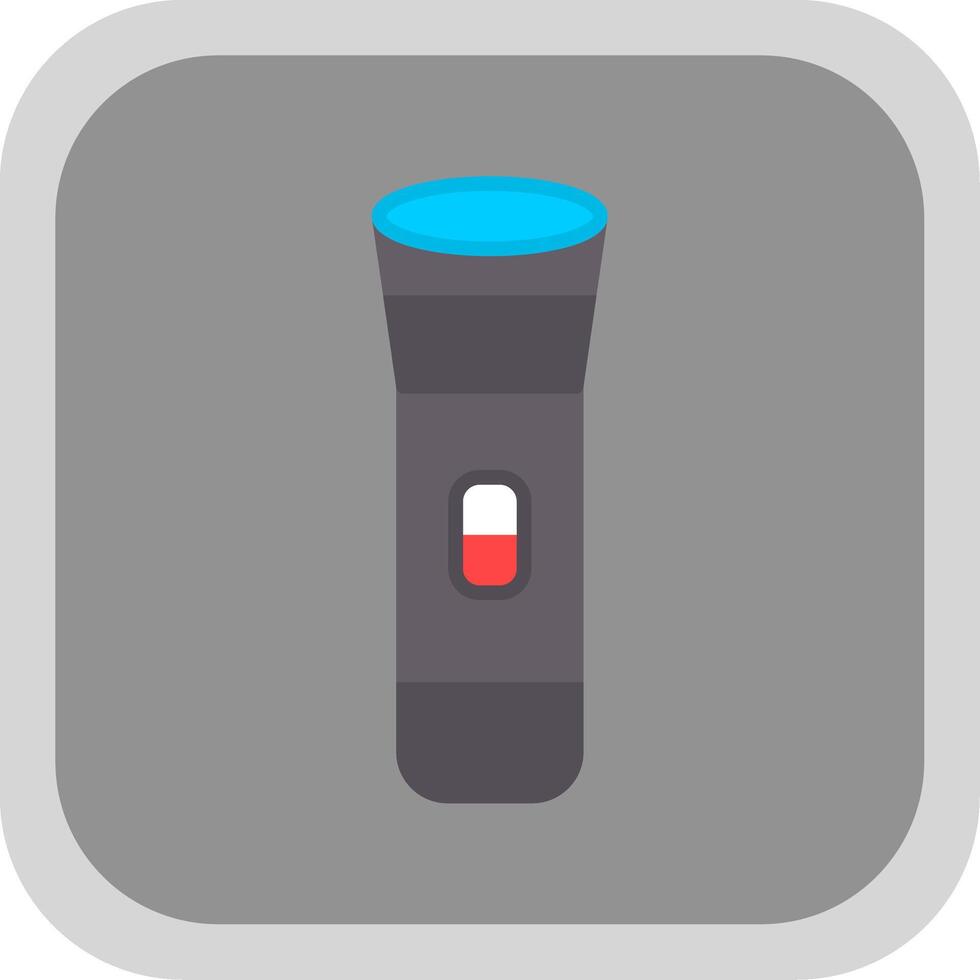 Torch Flat round corner Icon Design vector