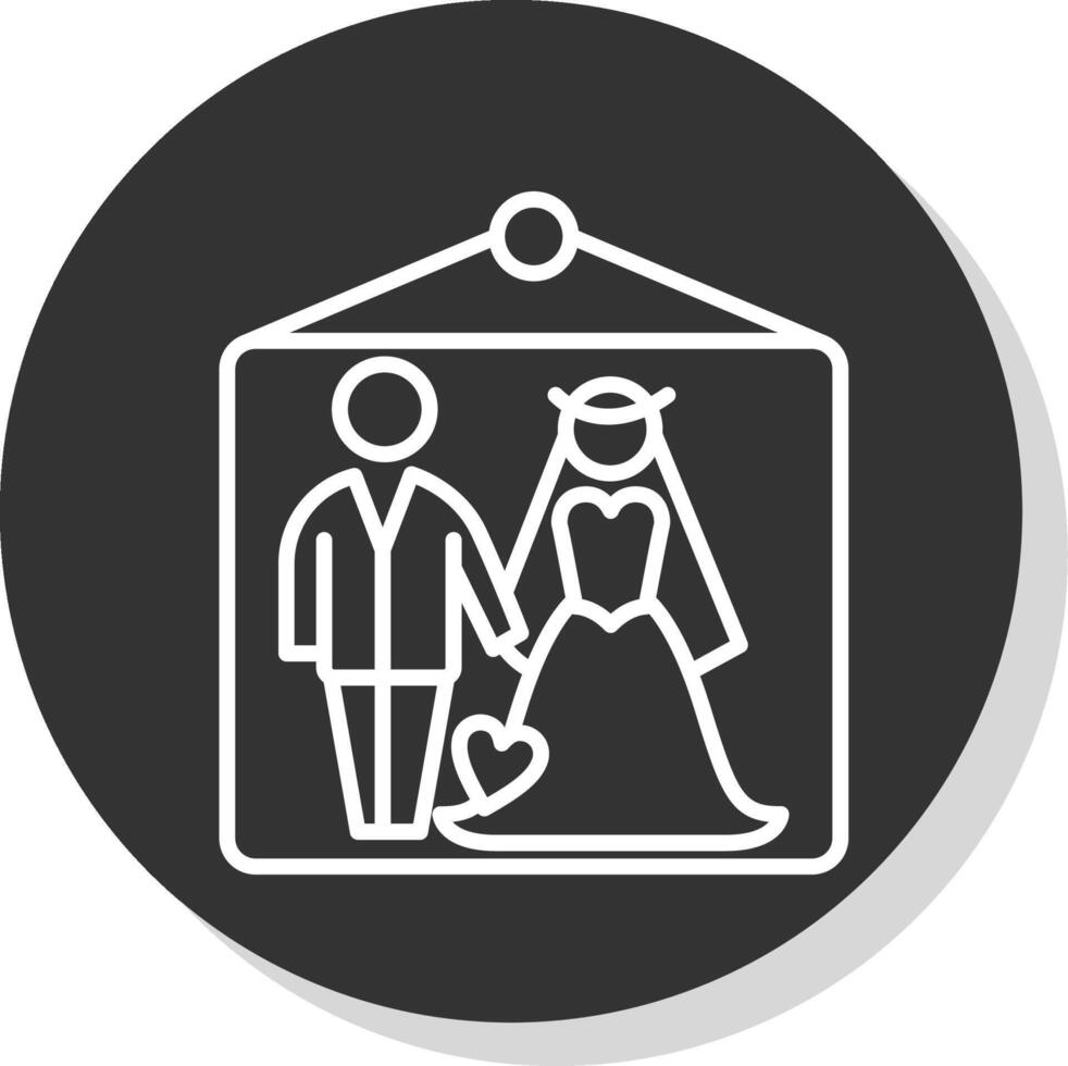 Wedding Photos Line Shadow Circle Icon Design vector