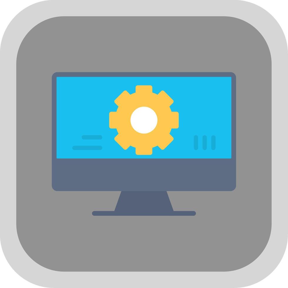 Monitoring Software Flat round corner Icon Design vector