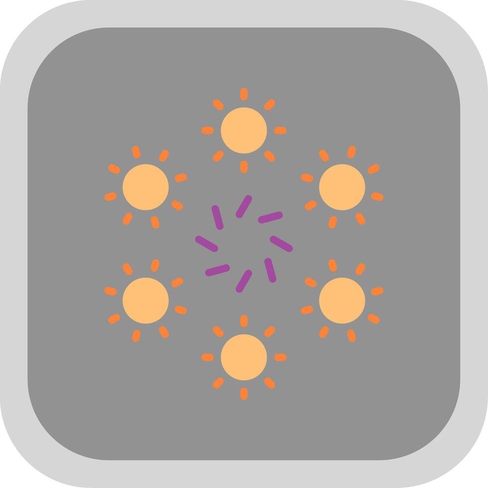 Firework Flat round corner Icon Design vector