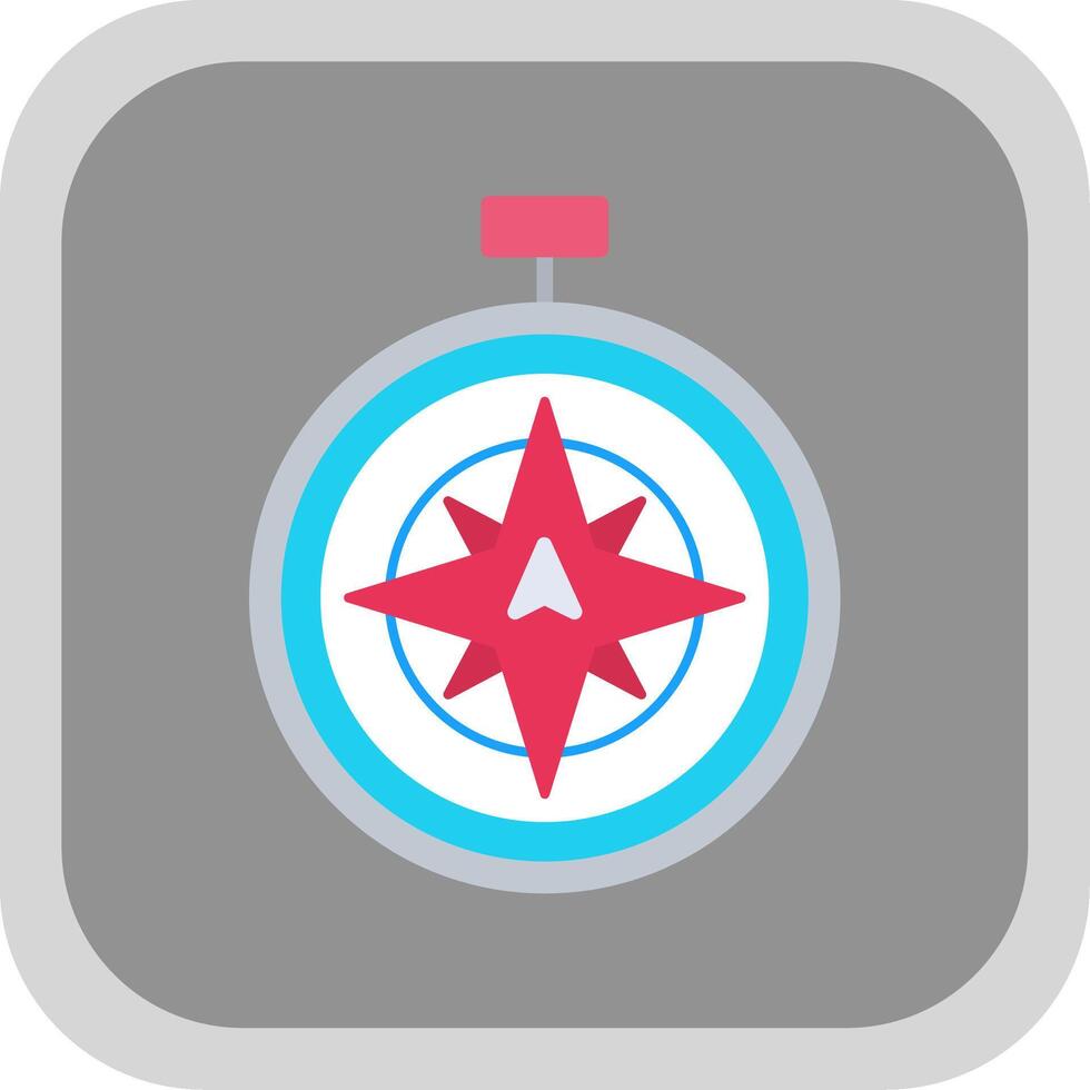 North Flat round corner Icon Design vector