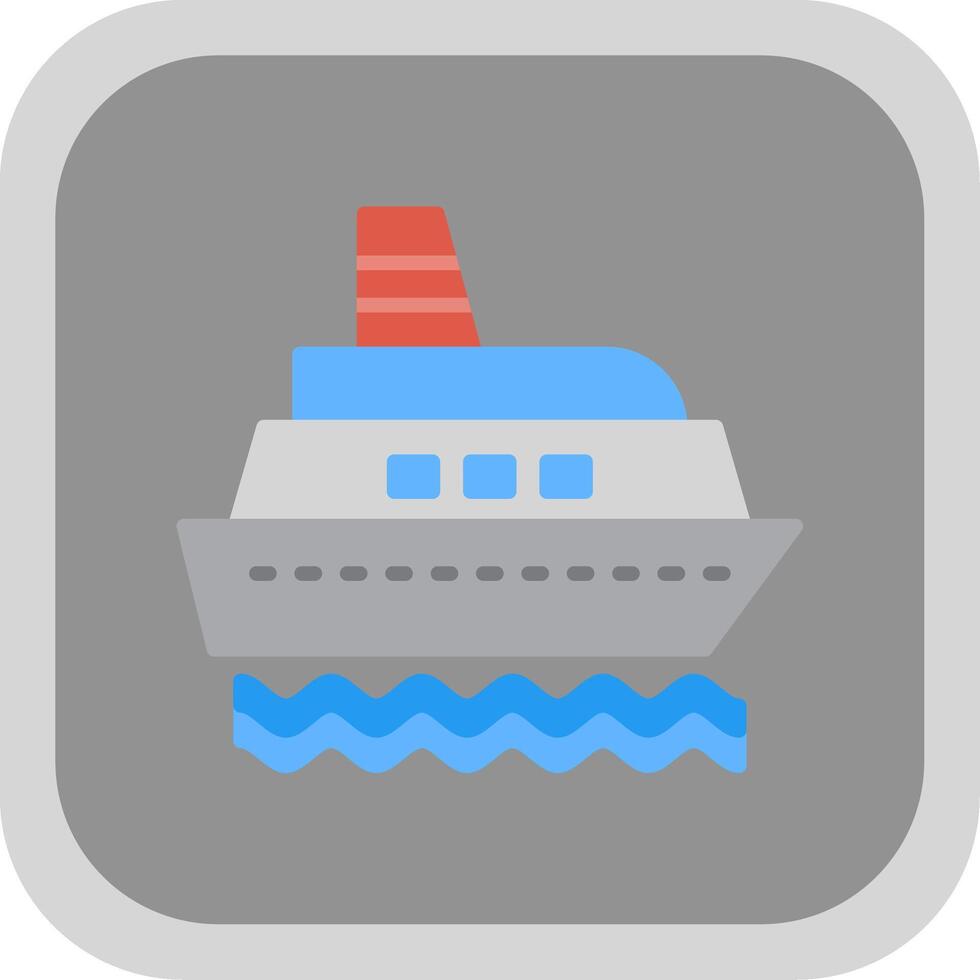 Ship Flat round corner Icon Design vector