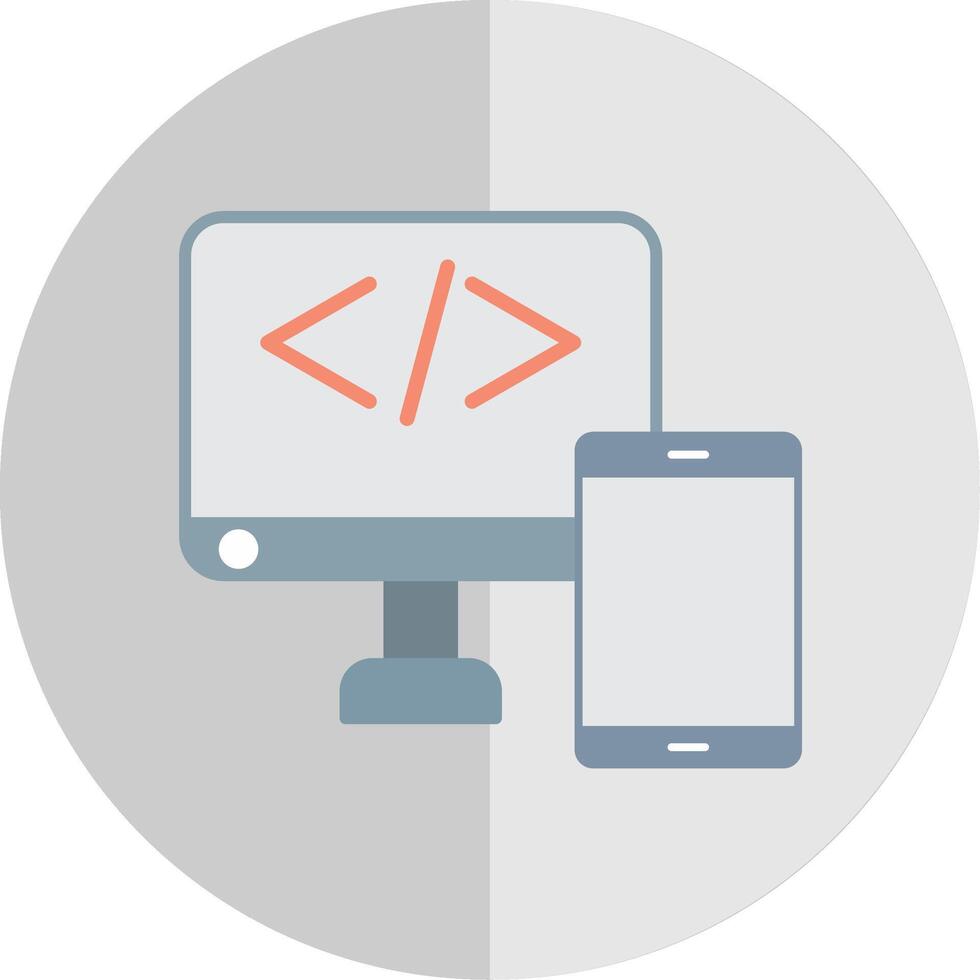 Adaptive web development Flat Scale Icon Design vector
