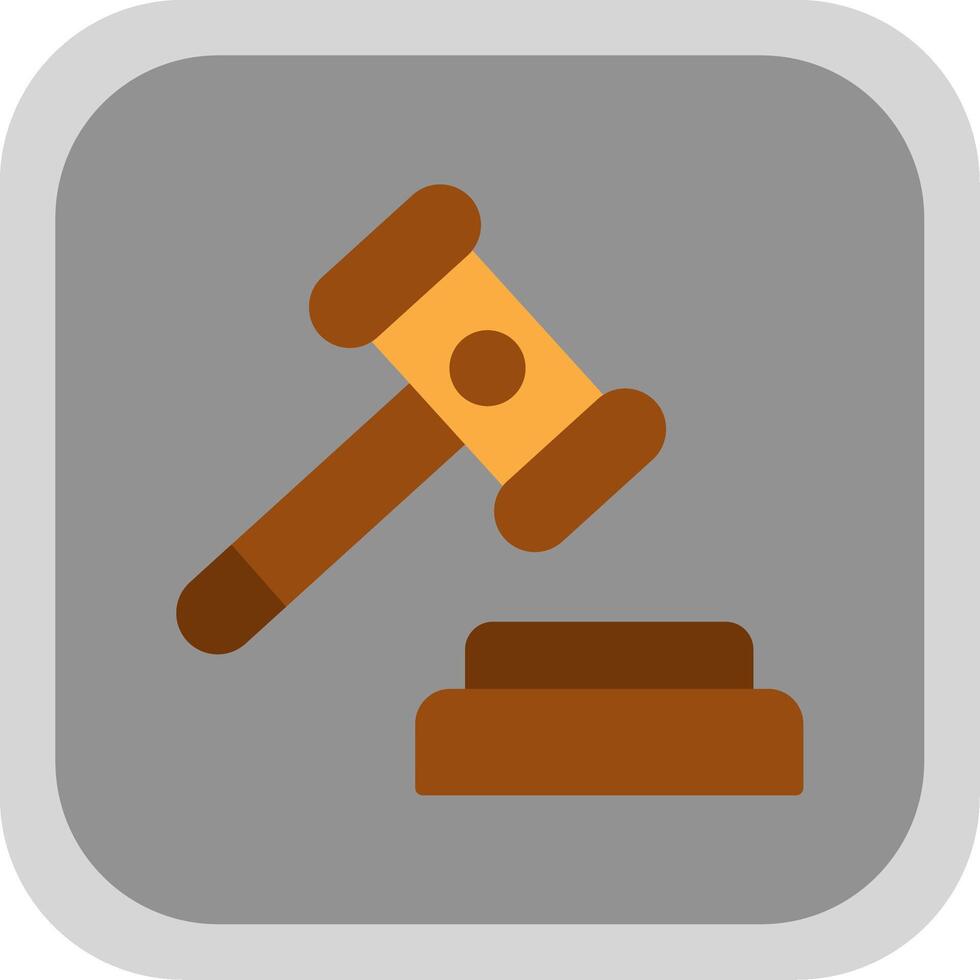 Auction Flat round corner Icon Design vector