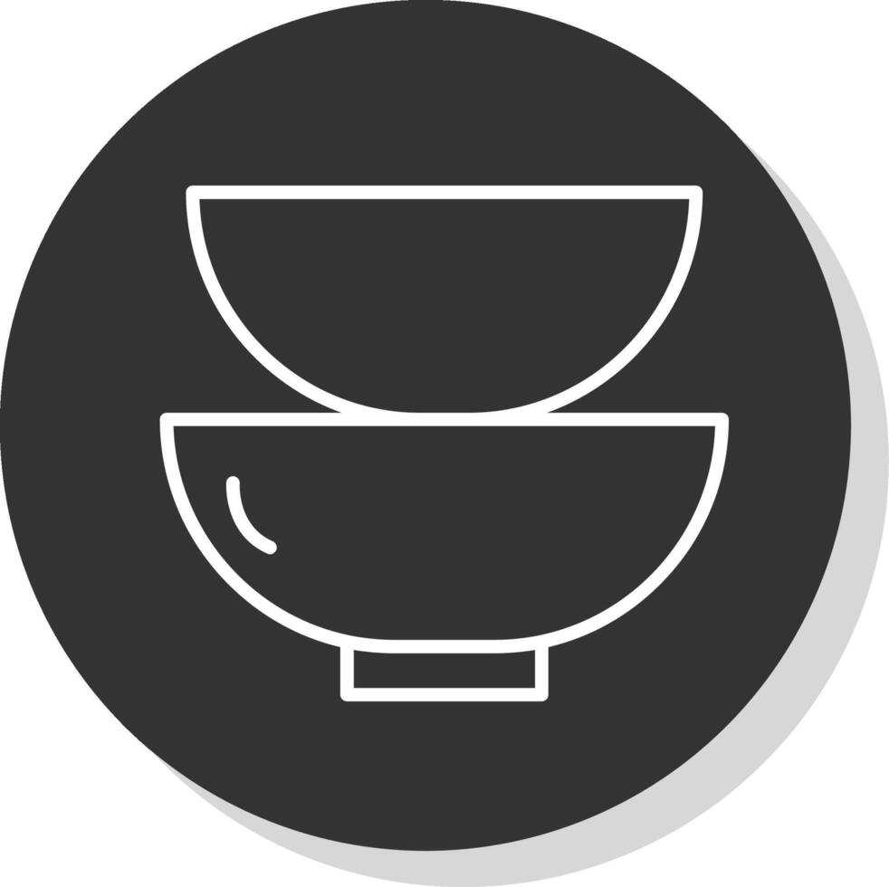 platos línea sombra circulo icono diseño vector