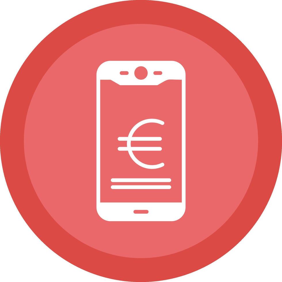 Euro Mobile Pay Glyph Due Circle Icon Design vector