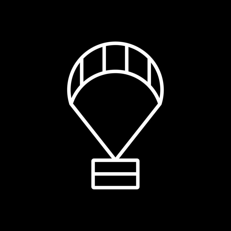 Paragliding Line Inverted Icon Design vector
