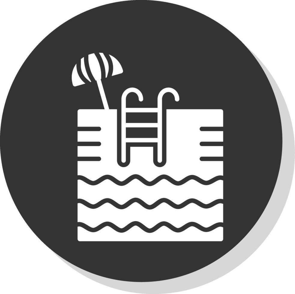 Swimming Pool Glyph Shadow Circle Icon Design vector