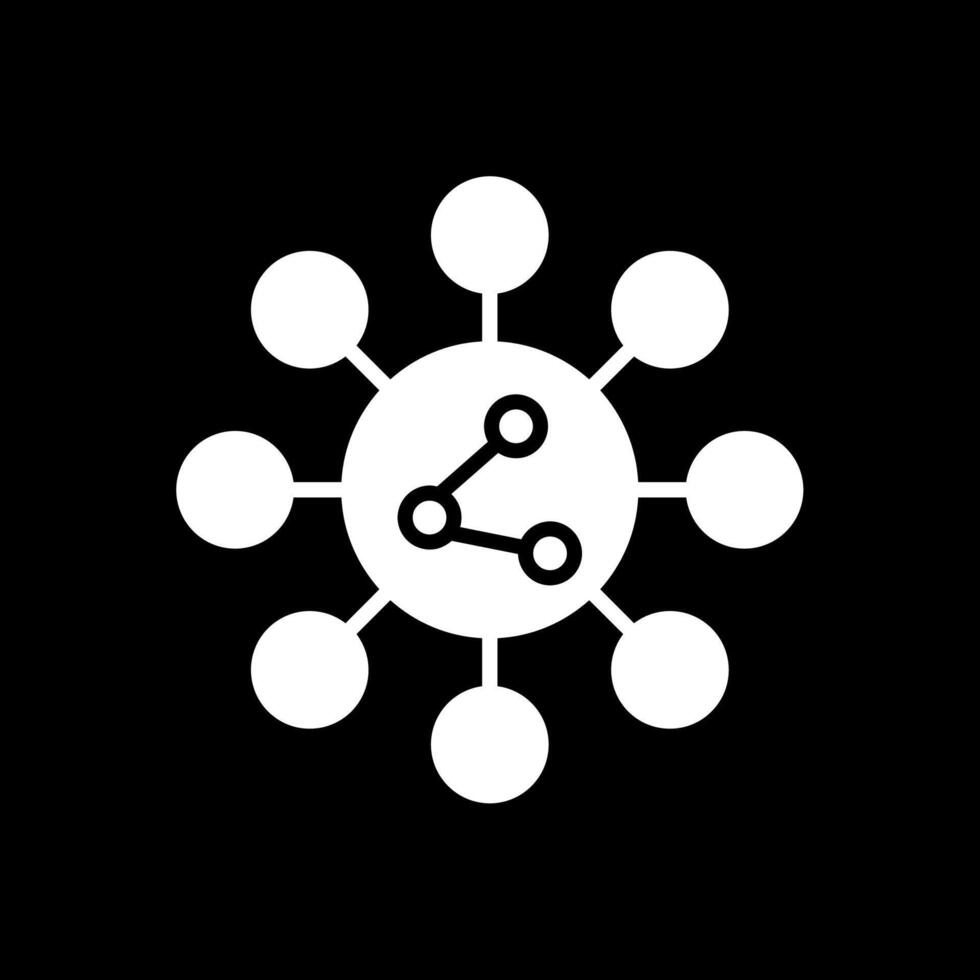 Share Glyph Inverted Icon Design vector