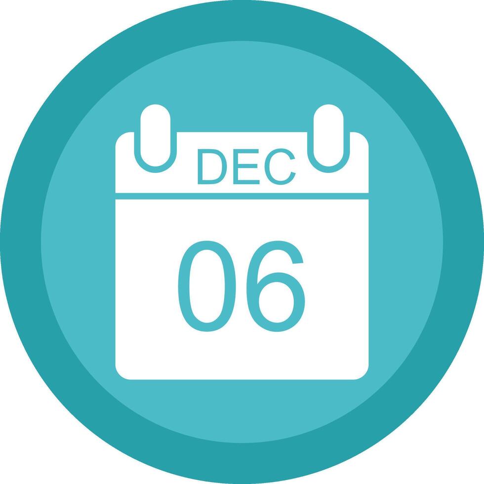 December Glyph Due Circle Icon Design vector