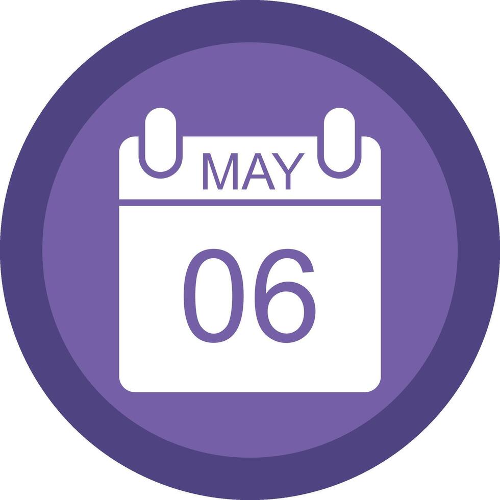 May Glyph Due Circle Icon Design vector