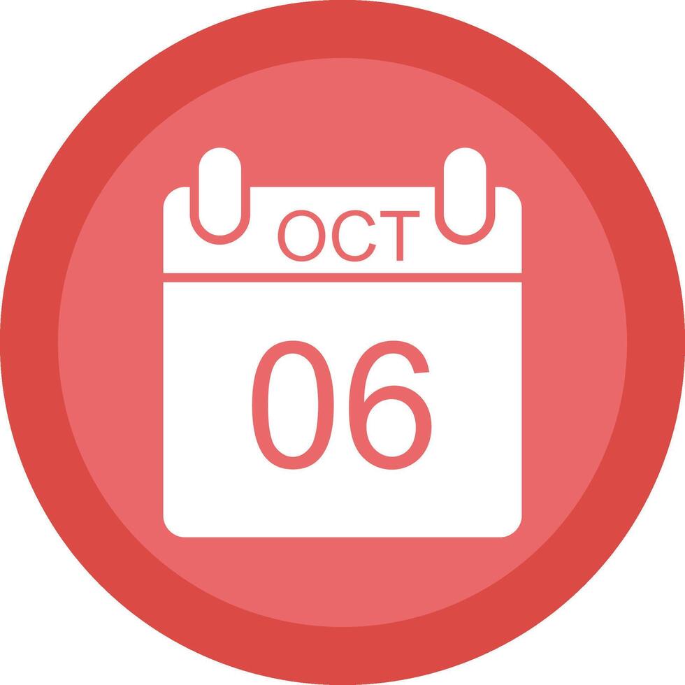 October Glyph Due Circle Icon Design vector