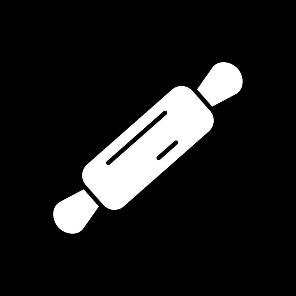 Rolling Pin Glyph Inverted Icon Design vector