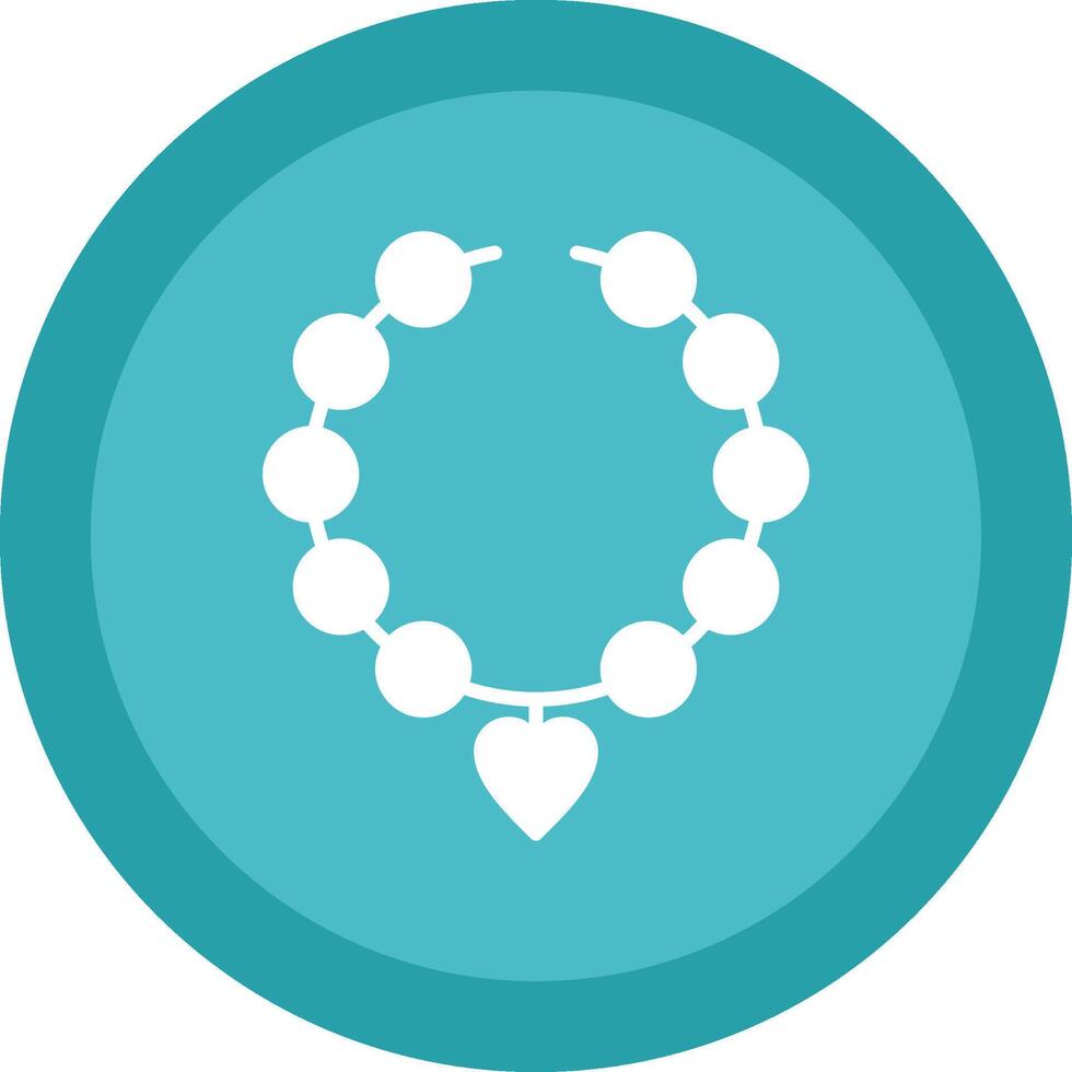 Pearl Necklace Glyph Due Circle Icon Design vector