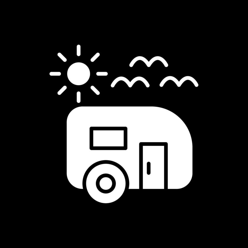 Trailer park Glyph Inverted Icon Design vector