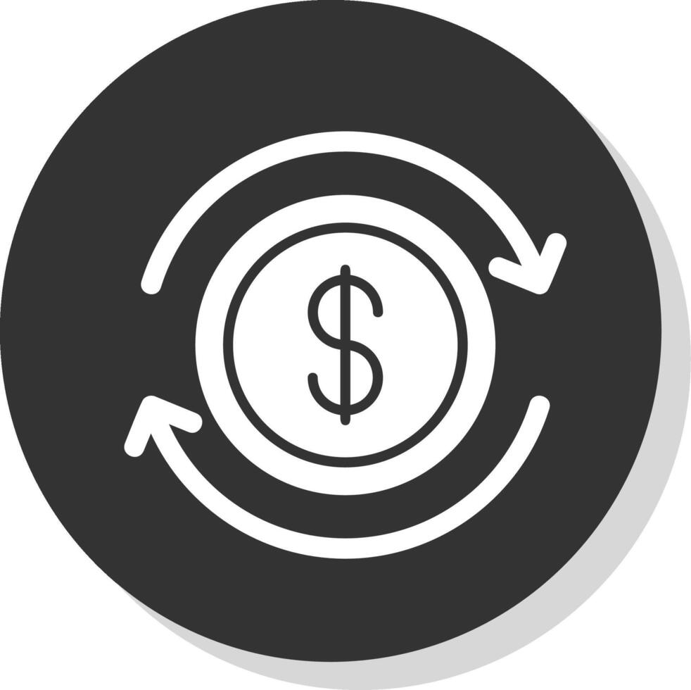 Business Continuity Glyph Shadow Circle Icon Design vector