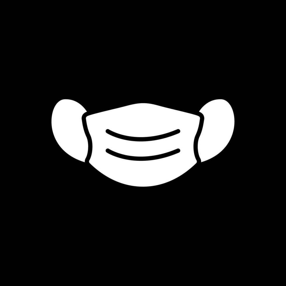 Face Mask Glyph Inverted Icon Design vector