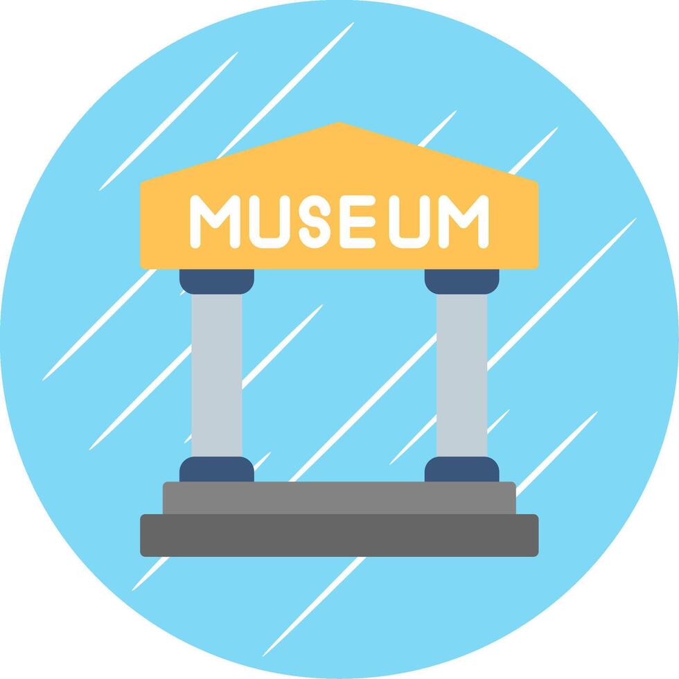 Museum Flat Circle Icon Design vector