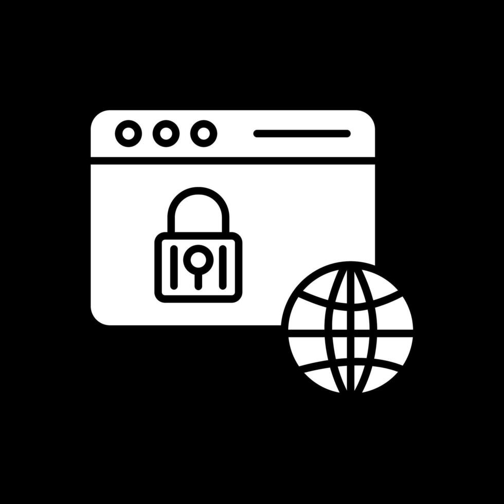 Web Security Glyph Inverted Icon Design vector