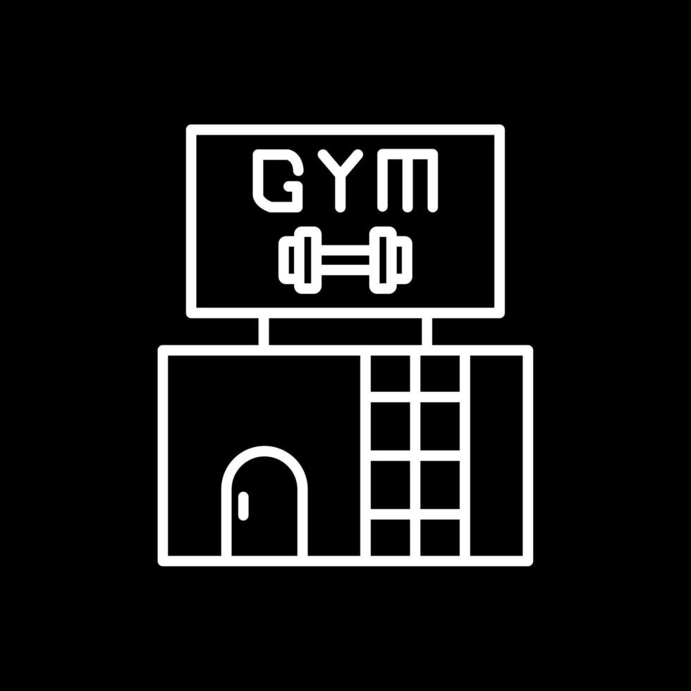 Gym Line Inverted Icon Design vector