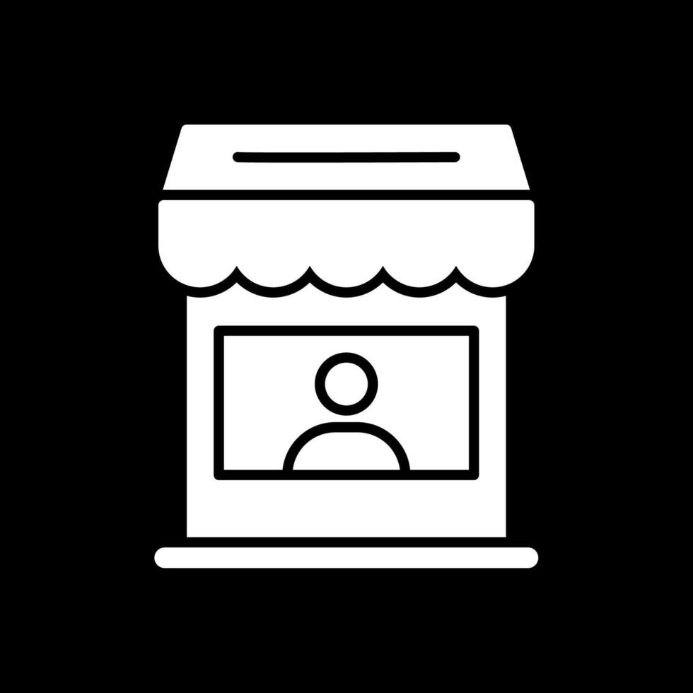 Seller Glyph Inverted Icon Design vector