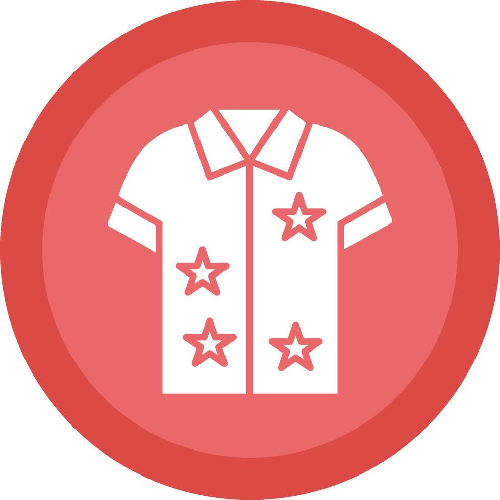 hawaiano camisa glifo debido circulo icono diseño vector