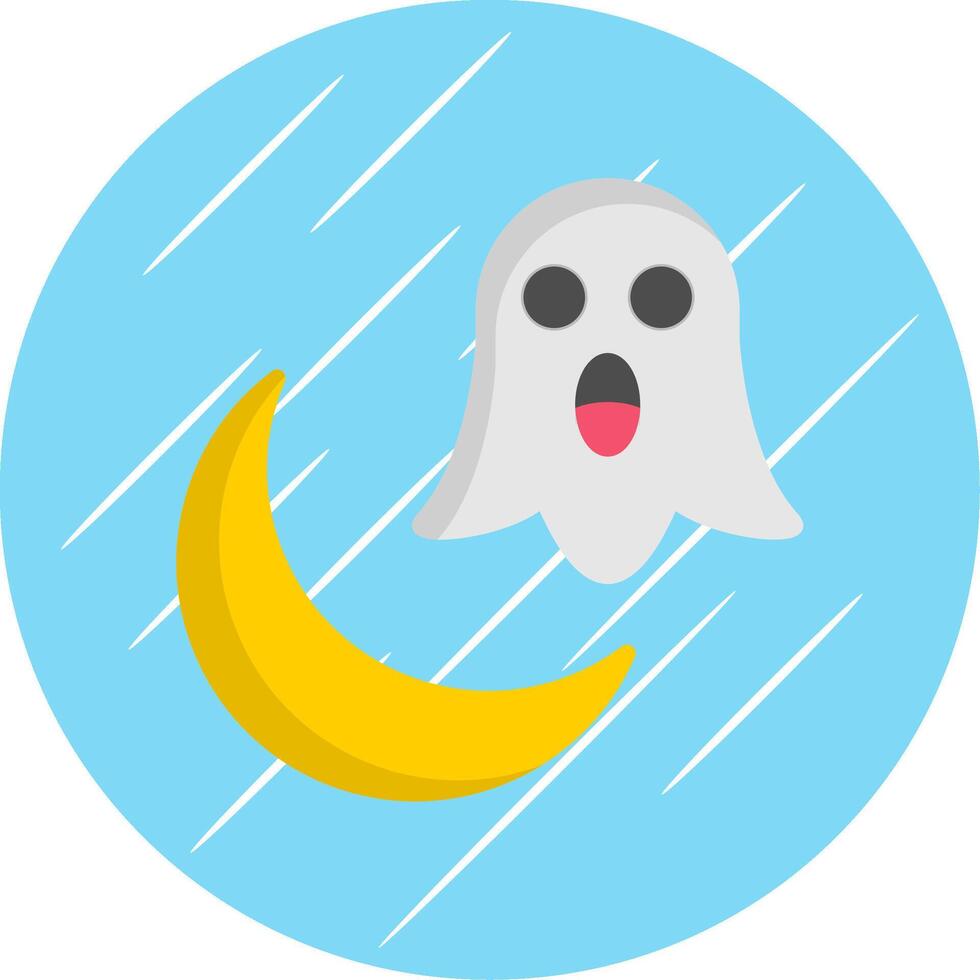 Halloween Moon Flat Circle Icon Design vector