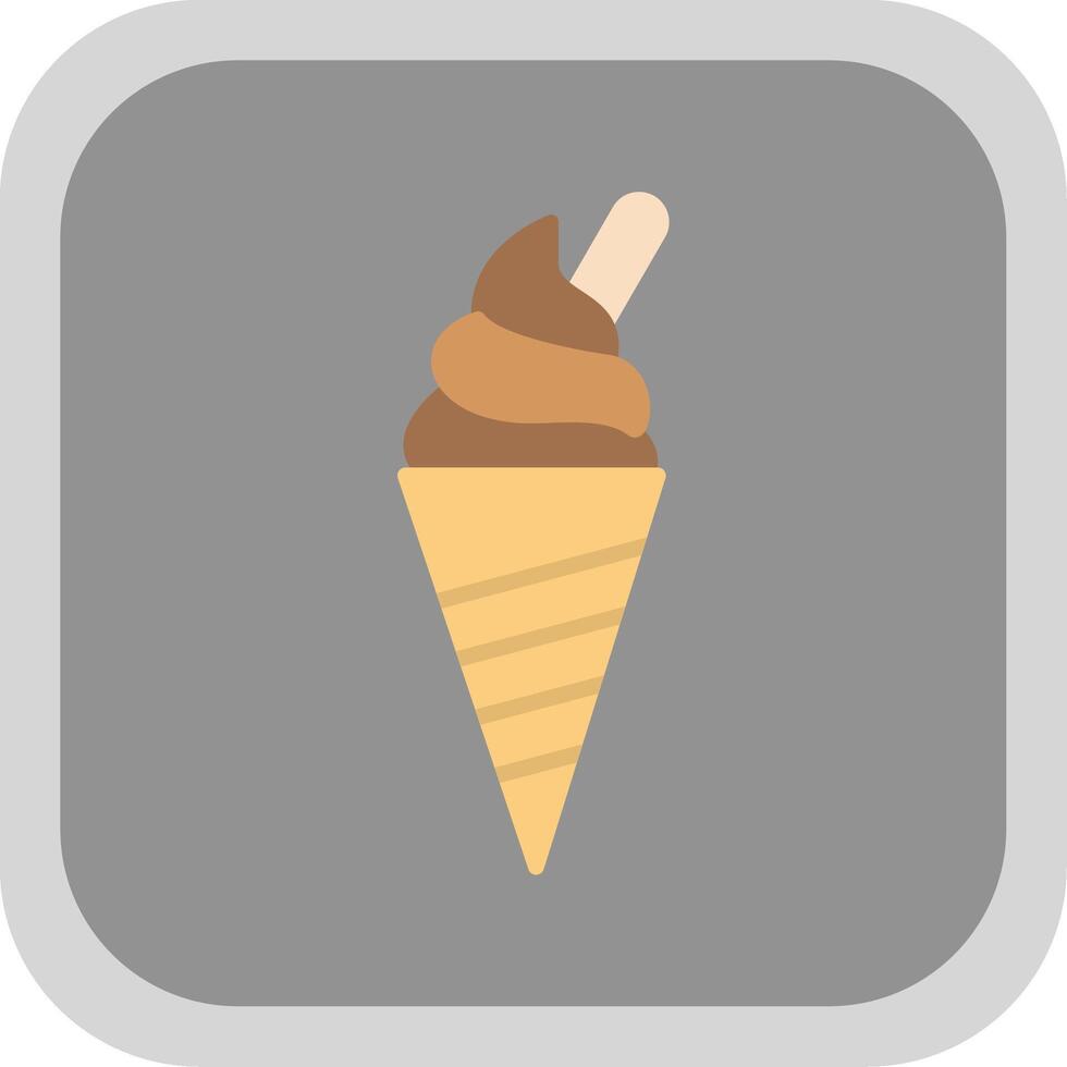 Ice Cream Flat round corner Icon Design vector