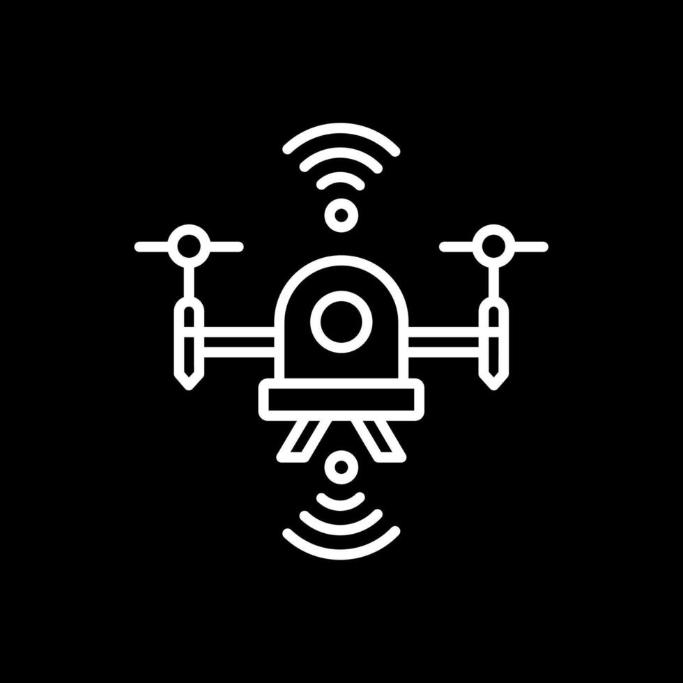 Drone Line Inverted Icon Design vector