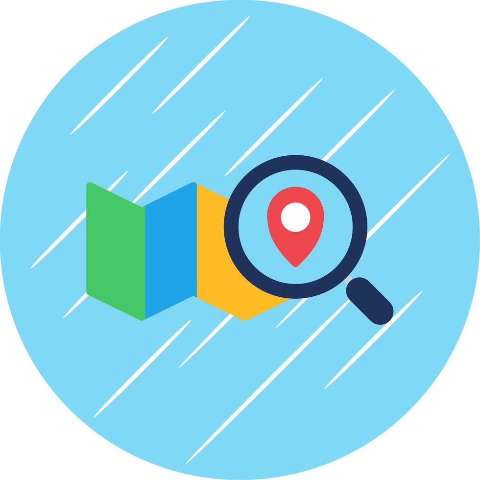 Map Flat Circle Icon Design vector