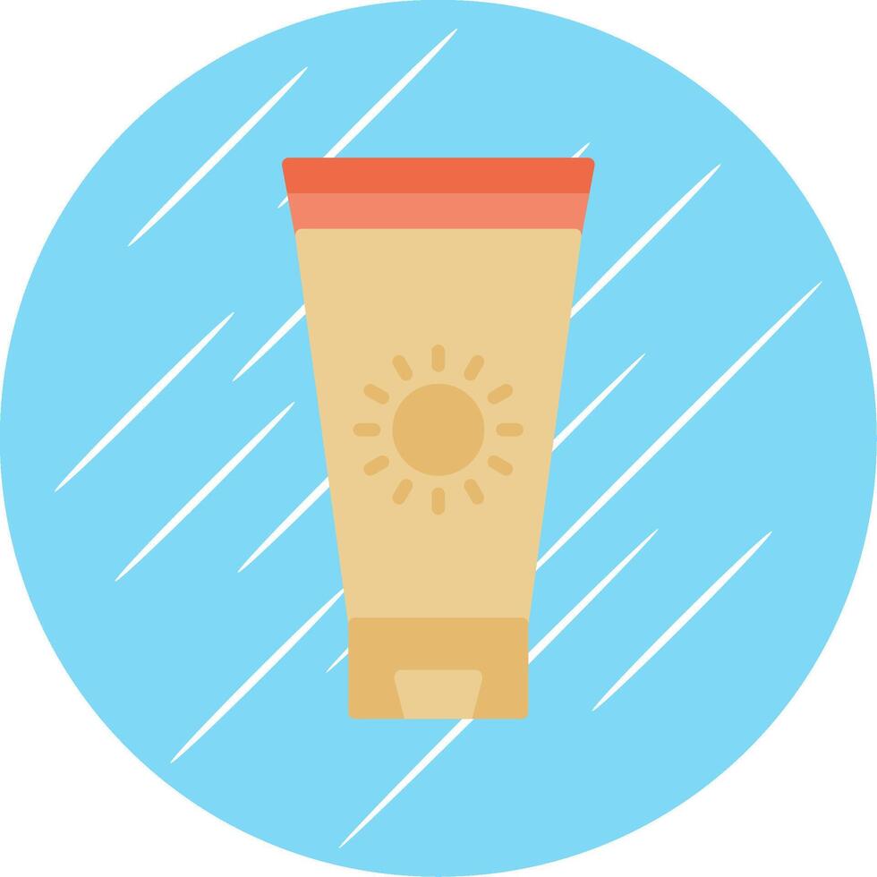 Sunblock Cream Flat Circle Icon Design vector