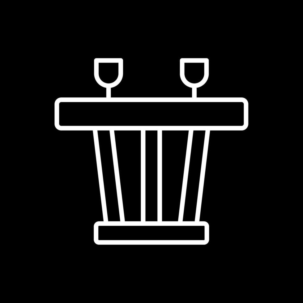 Dining Table Line Inverted Icon Design vector