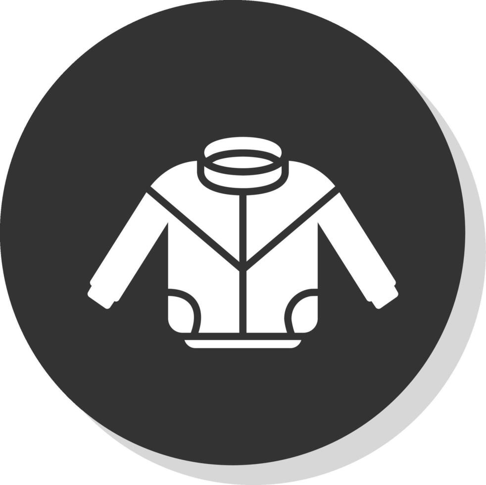 Jacket Glyph Shadow Circle Icon Design vector