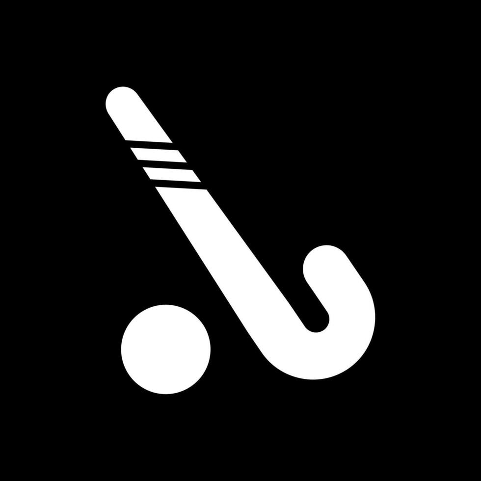 Hockey Glyph Inverted Icon Design vector