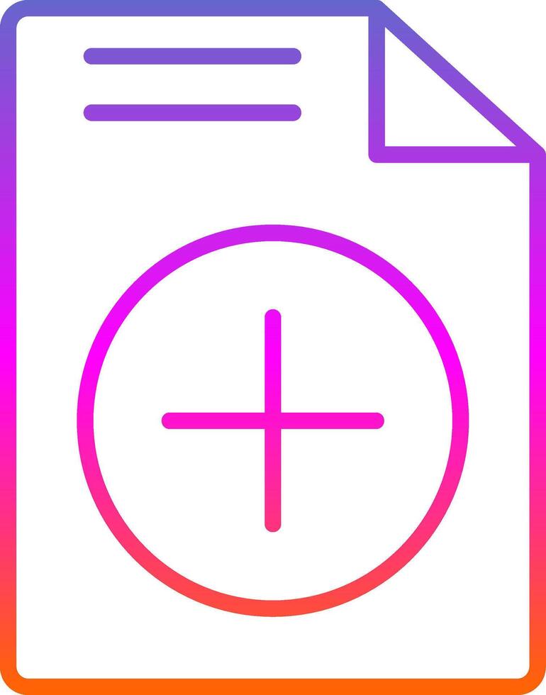 Plus Sign Line Gradient Icon Design vector