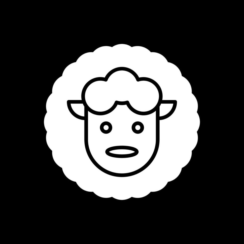Sheep Glyph Inverted Icon Design vector