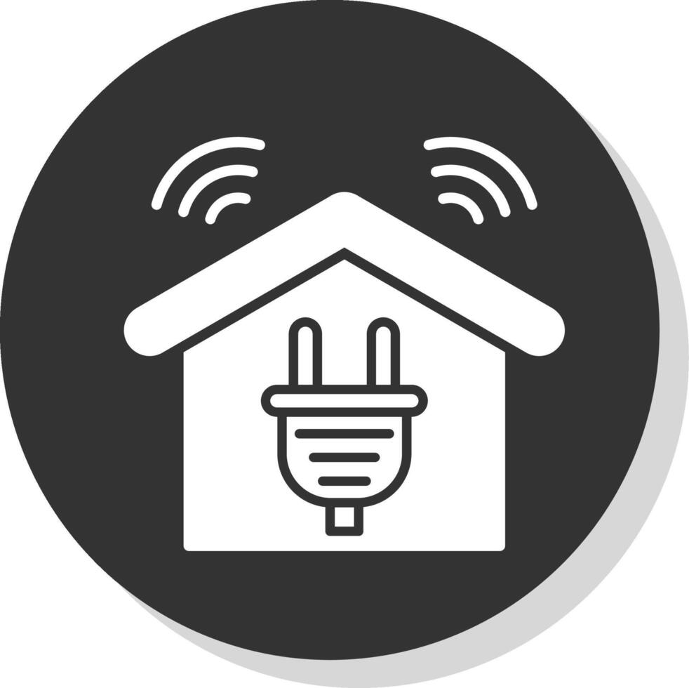 Smart Home Glyph Shadow Circle Icon Design vector