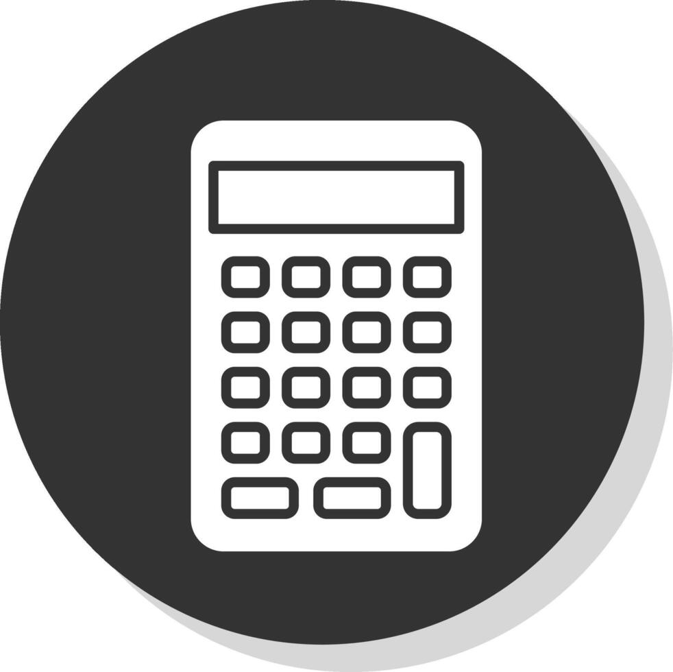 calculadora glifo sombra circulo icono diseño vector