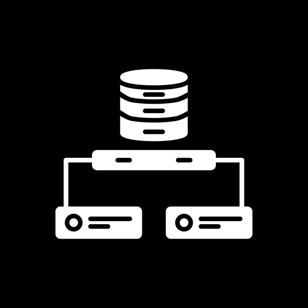 Data Network Glyph Inverted Icon Design vector